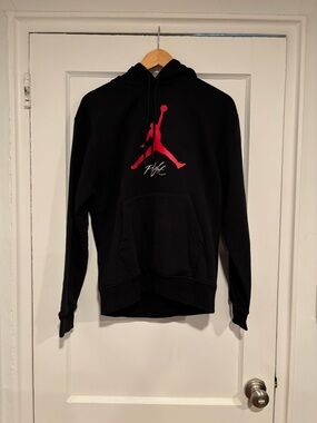 Jordan Black Hoodie with Red Jumpman Logo